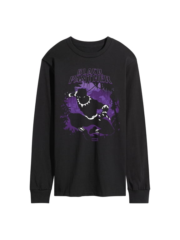 - Black Panther T'Challa Silhouette Men's Long Sleeve Graphic T-Shirt