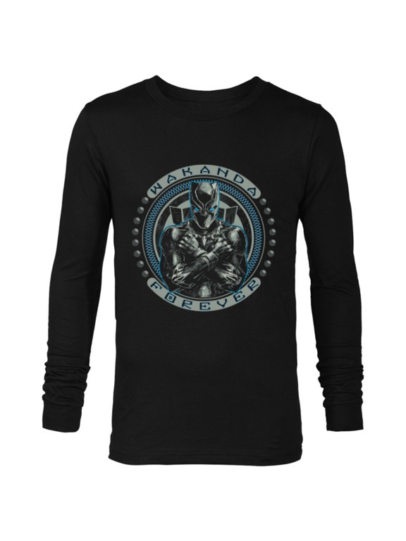 Black Panther T'Challa Wakanda Forever Black - Long Sleeve T-Shirt for Men- Customized-Black