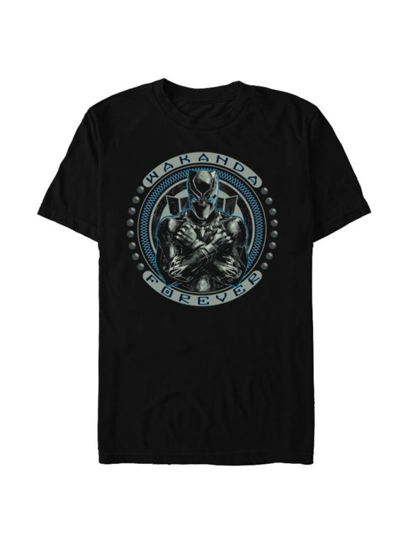 Black Panther T'Challa Wakanda Forever Black - Short Sleeve Blended T-Shirt for Adults- Customized-Black