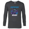 thumbnail image 1 of Marvel Black Panther Toony Party Birthday Hero - Long Sleeve T-Shirt for Men - Customized-Charcoal Heather, 1 of 5