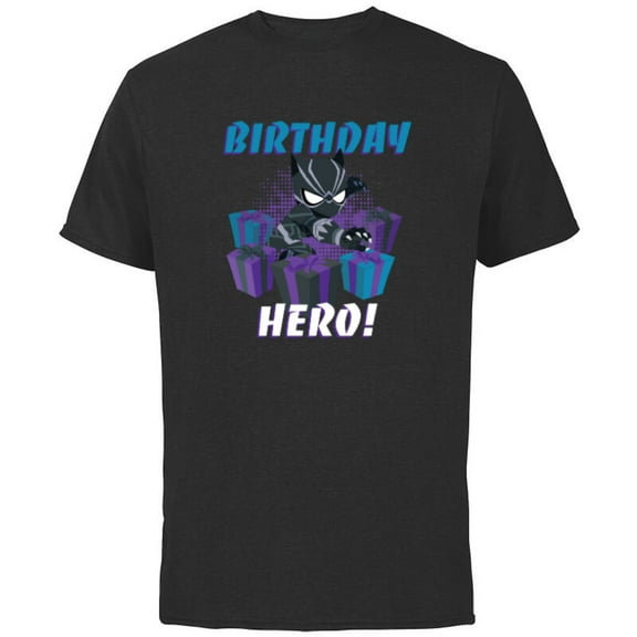 Marvel Black Panther Toony Party Birthday Hero - Short Sleeve Cotton T-Shirt for Adults - Customized-Black