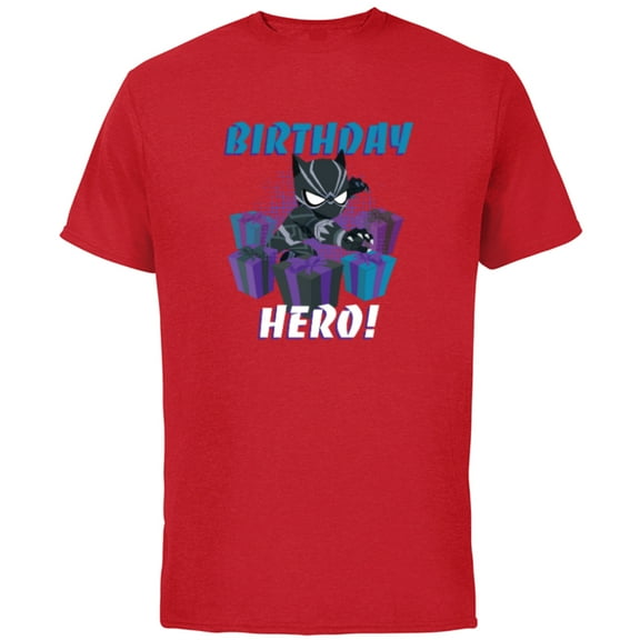 Marvel Black Panther Toony Party Birthday Hero - Short Sleeve Cotton T-Shirt for Adults - Customized-Red