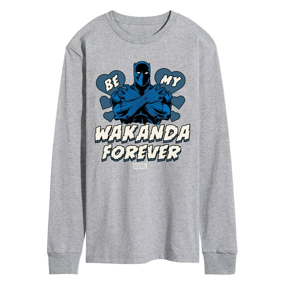 Marvel Black Panther - Valentine Be My Wakanda Forever - Men's Long Sleeve Graphic T-Shirt