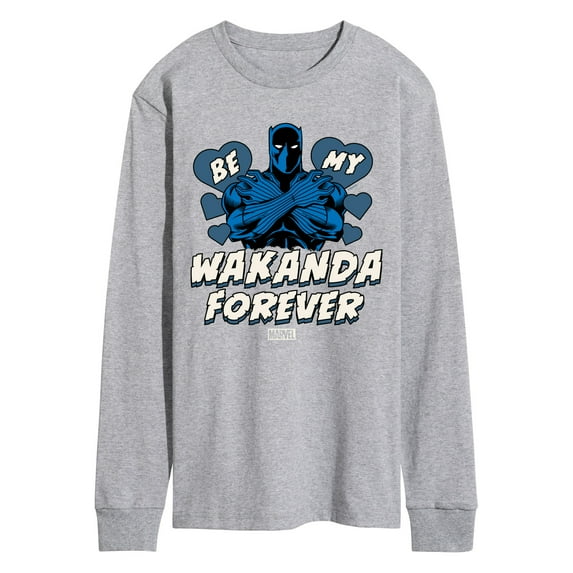 Marvel Black Panther - Valentine Be My Wakanda Forever - Men's Long Sleeve Graphic T-Shirt