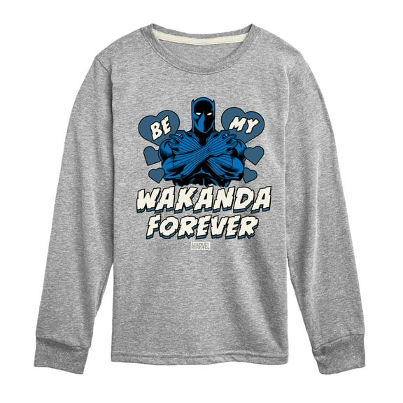 Marvel Black Panther - Valentine Be My Wakanda Forever - Toddler And Youth Long Sleeve Graphic T-Shirt