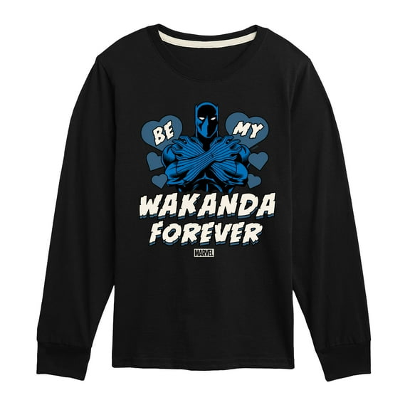 Marvel Black Panther - Valentine Be My Wakanda Forever - Toddler And Youth Long Sleeve Graphic T-Shirt