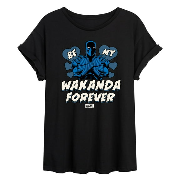 Marvel Black Panther - Valentine Be My Wakanda Forever - Women's Oversized Graphic T-Shirt