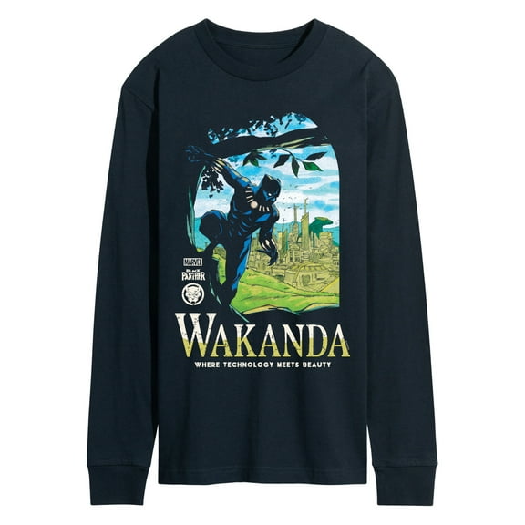Marvel Black Panther - Wakanda Destination - Men's Long Sleeve Graphic T-Shirt