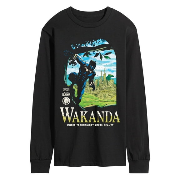 Marvel Black Panther - Wakanda Destination - Men's Long Sleeve Graphic T-Shirt