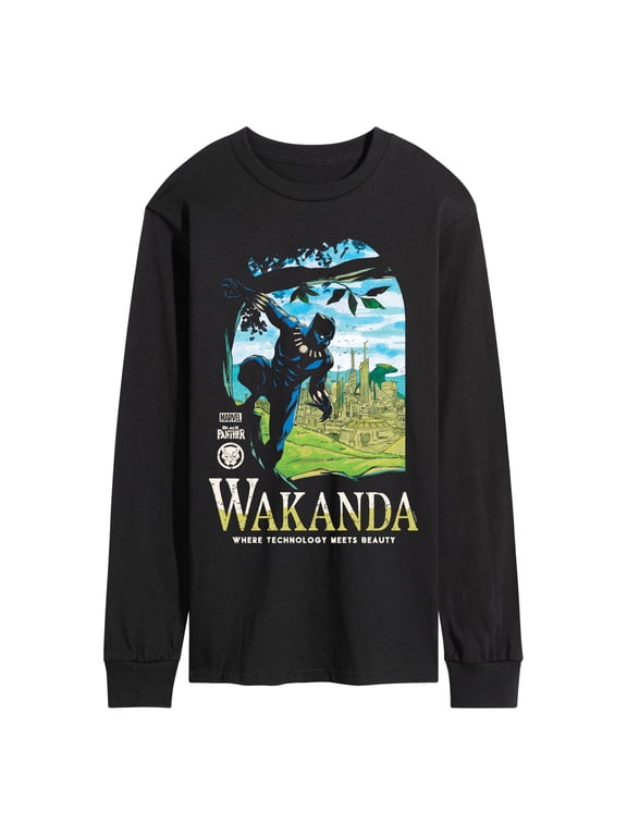 - Black Panther Wakanda Destination Men's Long Sleeve Graphic T-Shirt