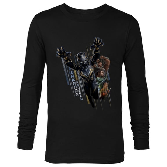 Marvel Black Panther: Wakanda Forever Defend the Kingdom - Long Sleeve T-Shirt for Men - Customized-Black