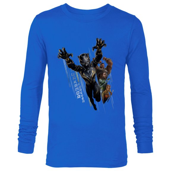 Marvel Black Panther: Wakanda Forever Defend the Kingdom - Long Sleeve T-Shirt for Men - Customized-Navy