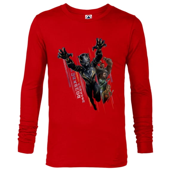 Marvel Black Panther: Wakanda Forever Defend the Kingdom - Long Sleeve T-Shirt for Men - Customized-New Red