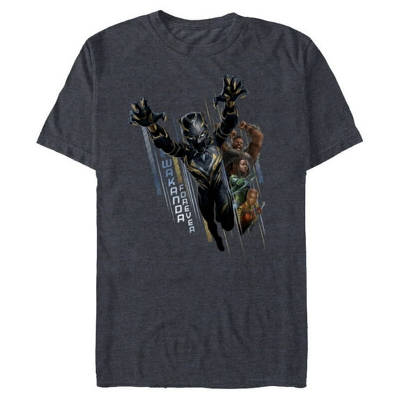 Marvel Black Panther: Wakanda Forever Defend the Kingdom - Short Sleeve Blended T-Shirt for Adults - Customized-Navy Heather