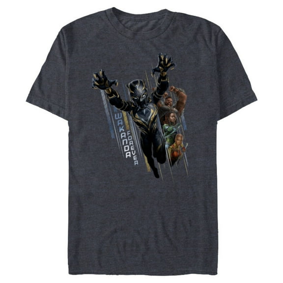 Marvel Black Panther: Wakanda Forever Defend the Kingdom - Short Sleeve Blended T-Shirt for Adults - Customized-Navy Heather