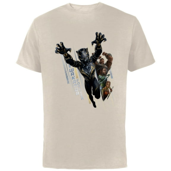 Marvel Black Panther: Wakanda Forever Defend the Kingdom - Short Sleeve Cotton T-Shirt for Adults - Customized-Natural