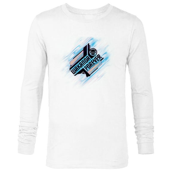 Marvel Black Panther: Wakanda Forever Diagonal Title & Icon - Long Sleeve T-Shirt for Men - Customized-White