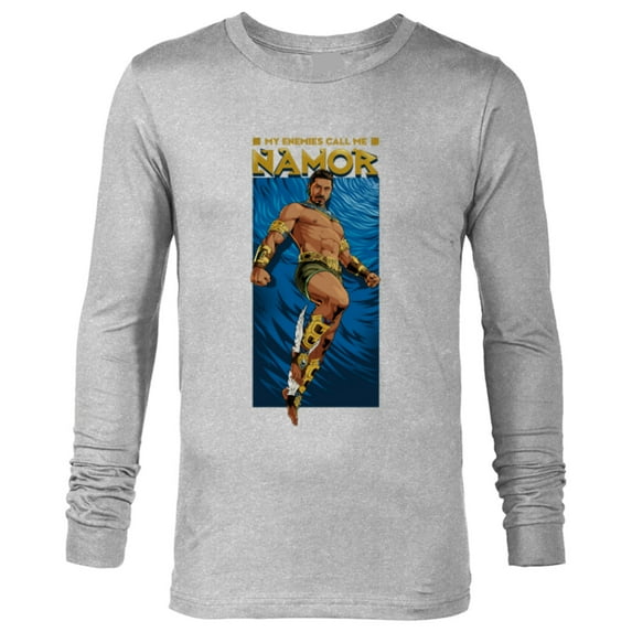 Marvel Black Panther: Wakanda Forever Enemies Call Me Namor - Long Sleeve T-Shirt for Men - Customized-Athletic Heather