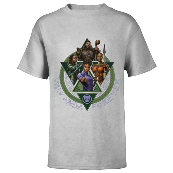 Marvel Black Panther: Wakanda Forever Four Heroes of Wakanda - Short Sleeve T-Shirt for Kids - Customized-Athletic Heather