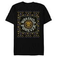 thumbnail image 1 of Marvel Black Panther Wakanda Forever Holiday Sweater - Short Sleeve Blended T-Shirt for Adults - Customized-Black, 1 of 5