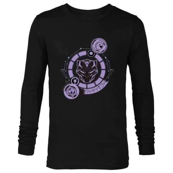 Marvel Black Panther: Wakanda Forever Mask Tech Circle - Long Sleeve T-Shirt for Men - Customized-Black