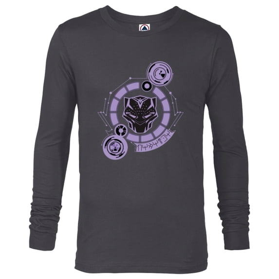 Marvel Black Panther: Wakanda Forever Mask Tech Circle - Long Sleeve T-Shirt for Men - Customized-Charcoal Heather