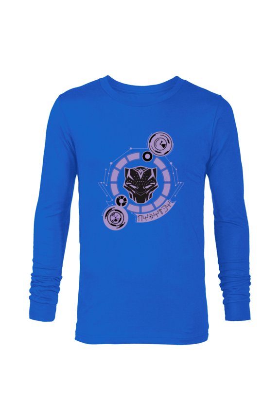 Black Panther: Wakanda Forever Mask Tech Circle - Long Sleeve T-Shirt for Men - Customized-Navy