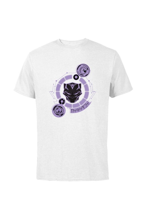 Black Panther: Wakanda Forever Mask Tech Circle - Short Sleeve Cotton T-Shirt for Adults - Customized-White