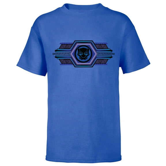 Marvel Black Panther: Wakanda Forever Movie Mask Icon - Short Sleeve T-Shirt for Kids - Customized-Royal