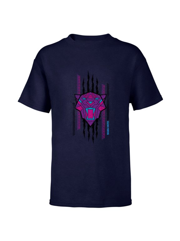 Black Panther: Wakanda Forever Movie Panther Slash - Short Sleeve T-Shirt for Kids - Customized-Navy