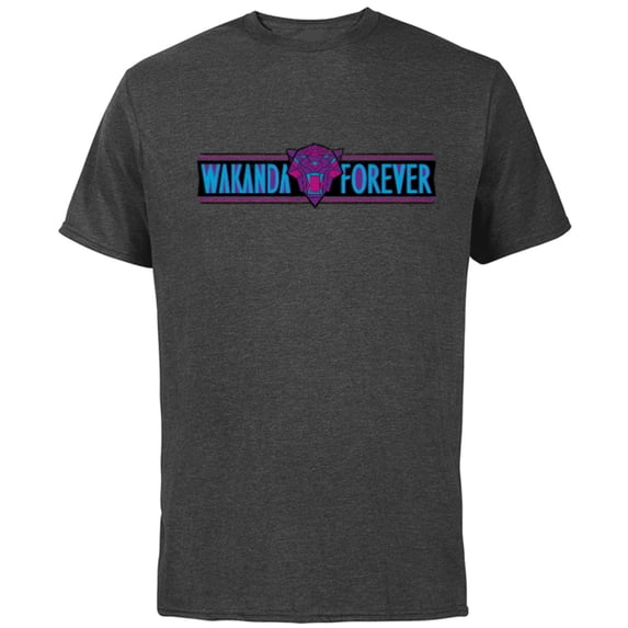 Marvel Black Panther: Wakanda Forever Movie Stylized Logo - Short Sleeve Cotton T-Shirt for Adults - Customized-Charcoal