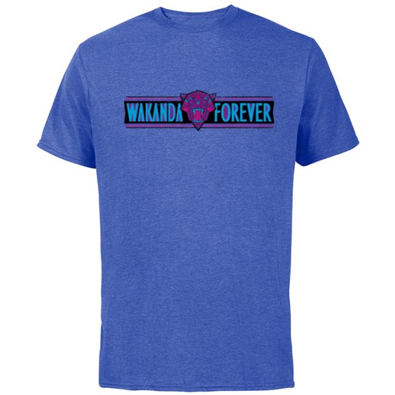 Marvel Black Panther: Wakanda Forever Movie Stylized Logo - Short Sleeve Cotton T-Shirt for Adults - Customized-Royal Heather