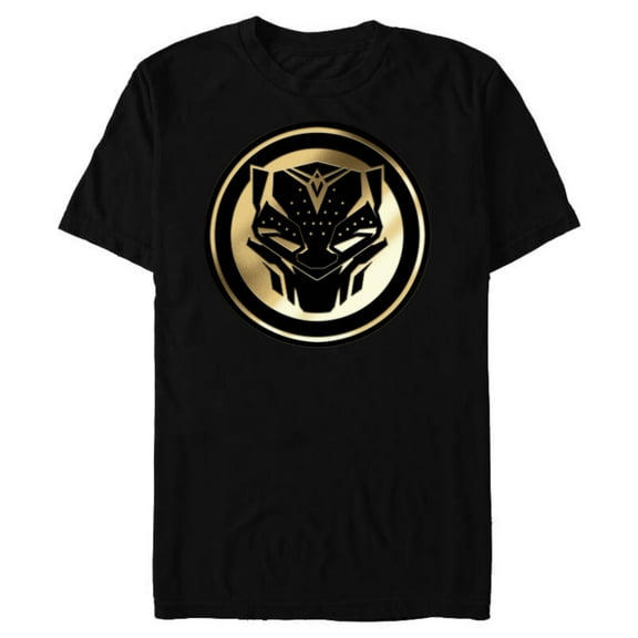 Marvel Black Panther: Wakanda Forever New Panther Mask Gold - Short Sleeve Blended T-Shirt for Adults - Customized-Black