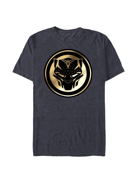 Black Panther: Wakanda Forever New Panther Mask Gold - Short Sleeve Blended T-Shirt for Adults - Customized-Navy Heather