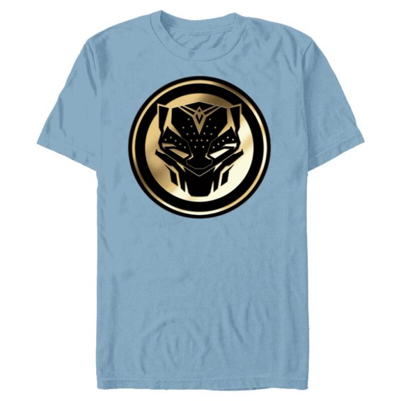 Marvel Black Panther: Wakanda Forever New Panther Mask Gold - Short Sleeve Blended T-Shirt for Adults - Customized-Ocean Blue