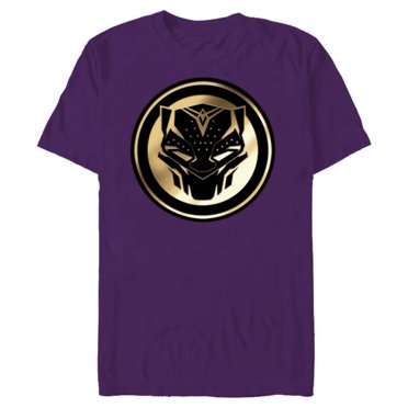 Marvel Black Panther: Wakanda Forever New Panther Mask Gold - Short Sleeve Blended T-Shirt for Adults - Customized-Purple