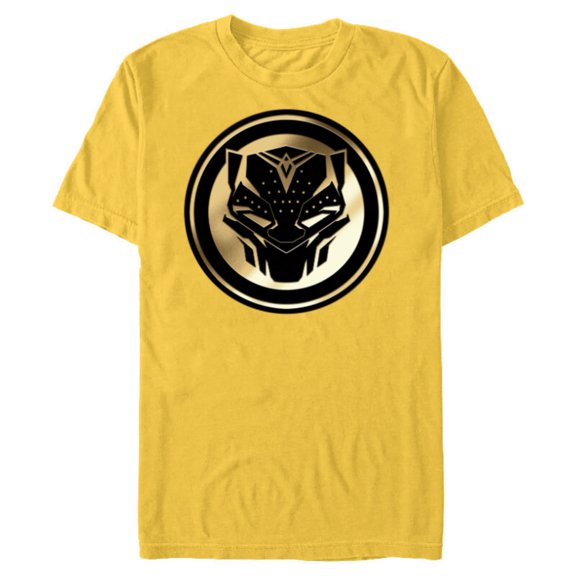 Marvel Black Panther: Wakanda Forever New Panther Mask Gold - Short Sleeve Blended T-Shirt for Adults - Customized-Yellow