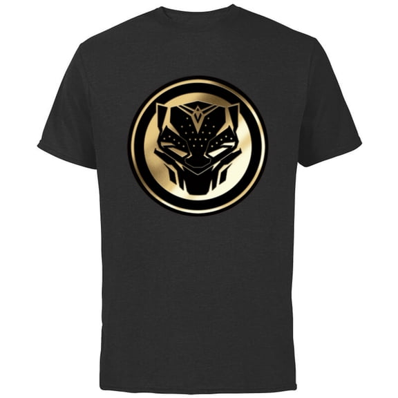 Marvel Black Panther: Wakanda Forever New Panther Mask Gold - Short Sleeve Cotton T-Shirt for Adults - Customized-Black