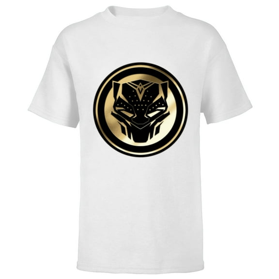 Marvel Black Panther: Wakanda Forever New Panther Mask Gold - Short Sleeve T-Shirt for Kids - Customized-White