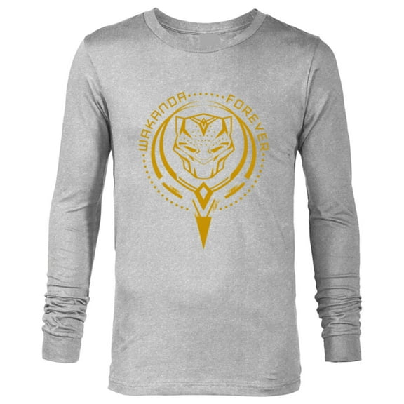 Marvel Black Panther: Wakanda Forever New Panther Mask Icon - Long Sleeve T-Shirt for Men - Customized-Athletic Heather