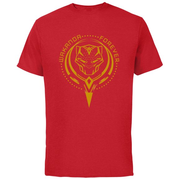 Marvel Black Panther: Wakanda Forever New Panther Mask Icon - Short Sleeve Cotton T-Shirt for Adults - Customized-Red