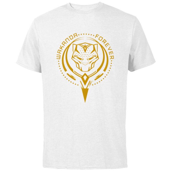 Marvel Black Panther: Wakanda Forever New Panther Mask Icon - Short Sleeve Cotton T-Shirt for Adults - Customized-White