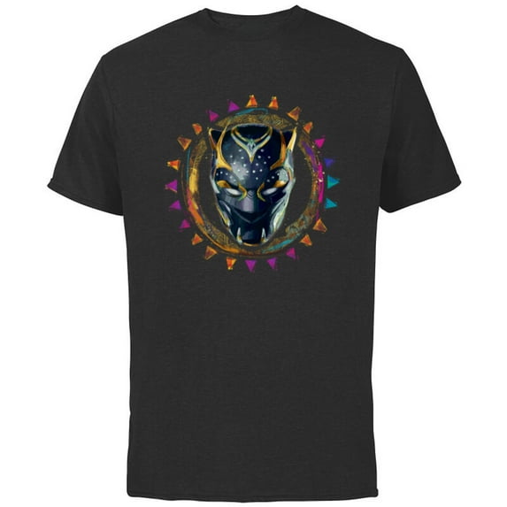 Marvel Black Panther: Wakanda Forever New Panther Mask Sun - Short Sleeve Cotton T-Shirt for Adults - Customized-Black