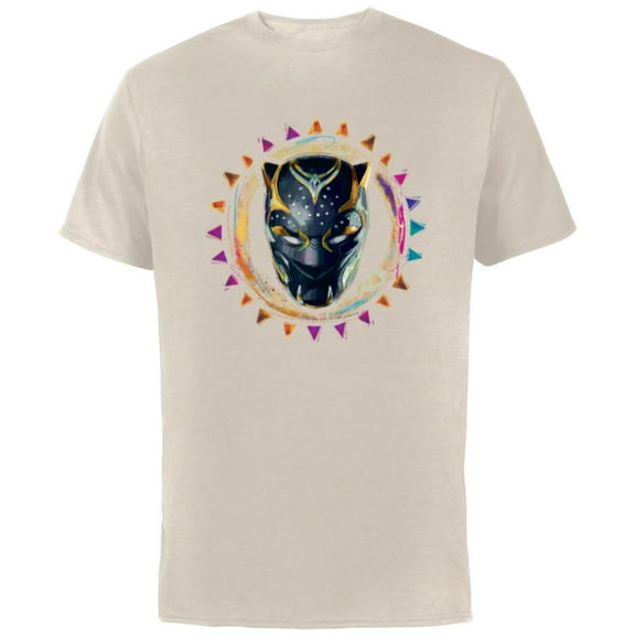 Marvel Black Panther: Wakanda Forever New Panther Mask Sun - Short Sleeve Cotton T-Shirt for Adults - Customized-Natural