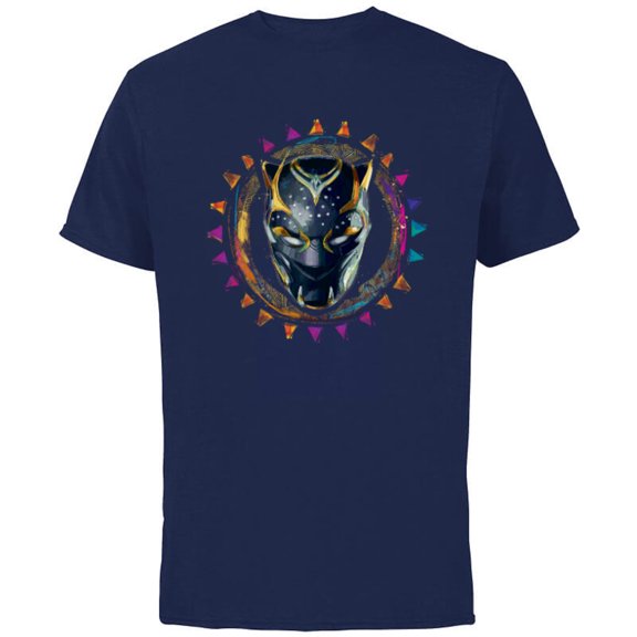 Marvel Black Panther: Wakanda Forever New Panther Mask Sun - Short Sleeve Cotton T-Shirt for Adults - Customized-Navy