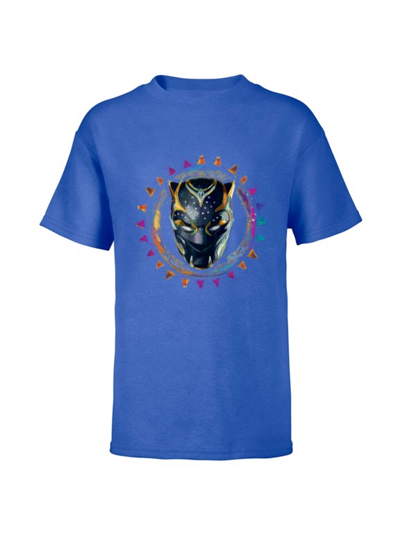 Black Panther: Wakanda Forever New Panther Mask Sun - Short Sleeve T-Shirt for Kids - Customized-Royal