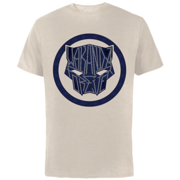 Marvel Black Panther: Wakanda Forever Panther Mask Icon - Short Sleeve Cotton T-Shirt for Adults - Customized-Natural