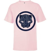 Marvel Black Panther: Wakanda Forever Panther Mask Icon - Short Sleeve T-Shirt for Kids - Customized-Soft Pink