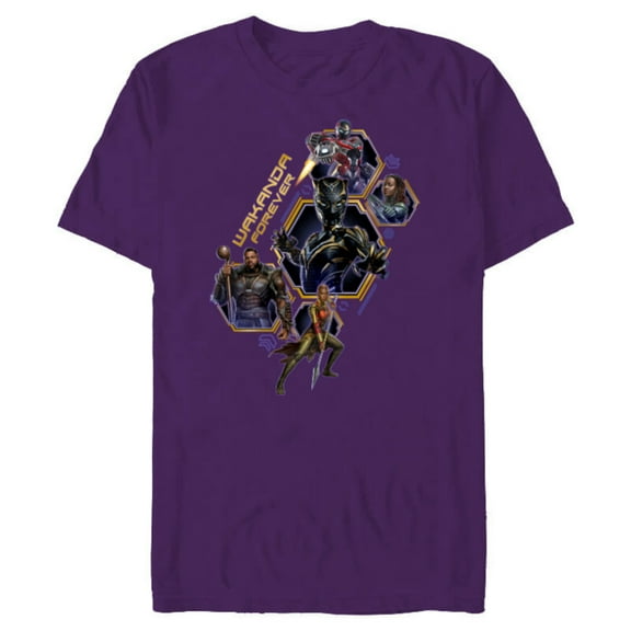 Marvel Black Panther: Wakanda Forever Protectors of Wakanda - Short Sleeve Blended T-Shirt for Adults - Customized-Purple