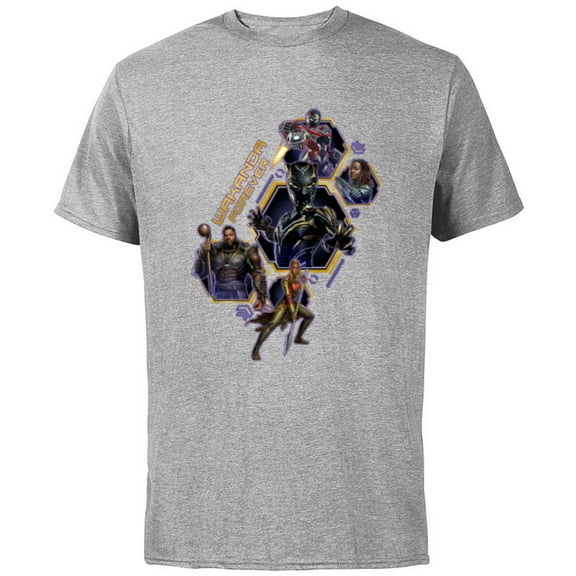 Marvel Black Panther: Wakanda Forever Protectors of Wakanda - Short Sleeve Cotton T-Shirt for Adults - Customized-Athletic Heather